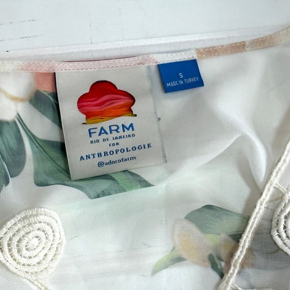 Farm Rio Anthropologie Eloisa Floral Midi Dress Sheer Chiffon Small - Picture 6 of 10